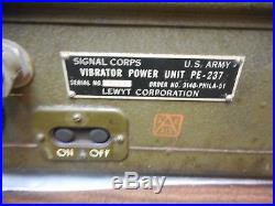 Original Korean War Signal Corps Pe-237 Vibrator Power Unit Rauland Corp