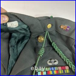 Original Korean War U. S Military Uniform Jacket 42L Rifleman Badges Decorated