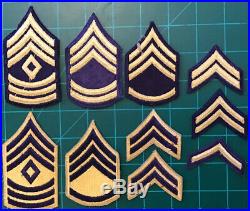 Original Korean War US Army Blue Gold Combatant Chevrons Patch Collection Lot