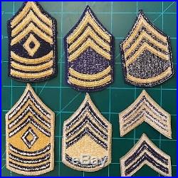 Original Korean War US Army Blue Gold Combatant Chevrons Patch Collection Lot