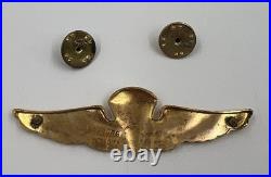 Original Korean War USMC Navy Paratrooper Jump Wings 1/20 10k Gold Ser 678 H&H