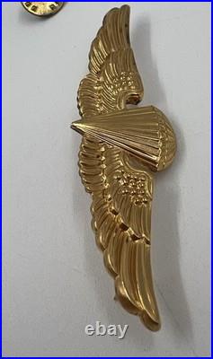 Original Korean War USMC Navy Paratrooper Jump Wings 1/20 10k Gold Ser 678 H&H