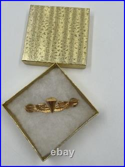 Original Korean War USMC Navy Paratrooper Jump Wings 1/20 10k Gold Ser 678 H&H