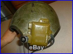 Original Korean War UWH-0142 Postwar US Tanker Helmet with Comms