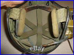 Original Korean War UWH-0142 Postwar US Tanker Helmet with Comms