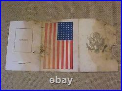 Original Korean War Us Aviator Paper Fold Out Flag Language Blood Chit