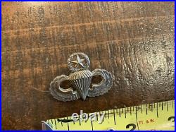 Original Korean War Us One Piece Master Paratrooper Wings Sterling