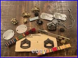 Original Korean War Usmc Marines Grouping Dog Tags Etc