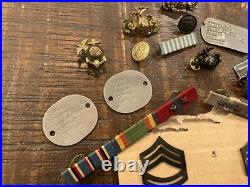 Original Korean War Usmc Marines Grouping Dog Tags Etc