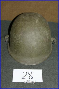 Original Late WW2/Korean War Front Seam U. S. Army M1 Helmet withPara Straps