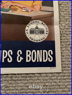 Original Post Korean War Poster Share In America With US Savings Bonds And Stamp
