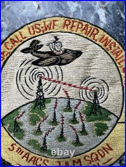 Original Post WWII Korean War Japanese Made Silk 5th AACS Squadron Patch Theater