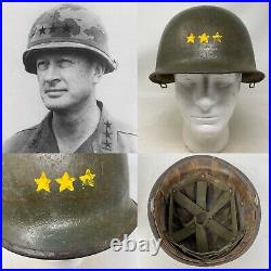 Original U. S. 3 Star Lieutenant General M1 Helmet Korean Vietnam War Relic