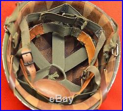 Original US Airborne M1 Helmet Korean War Era Complete with Airborne Liner