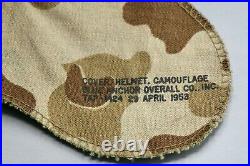 Original US Korean War USMC M1 Helmet with 1953 Dated Frog Skin Cover
