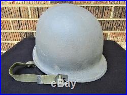 Original US NAVY USN WWII Korean War Vietnam War M1 Helmet- NAMED
