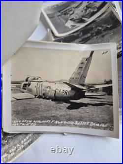 Original USAF Korean War B&W Photos Confidential Jet Crash Planes Soldiers Lot