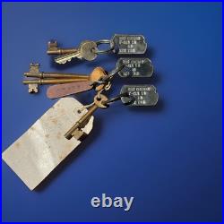 Original USS Oberon T-AKA-14 US Navy Ship Keys & Key Tags Korean War Era Lot