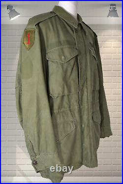 Original Vintage 1950s M-1951 Korean War US Army Shell Field Jacket Olive Green
