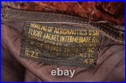 Original Vintage 1950s US Navy G-1 Flight Jacket Original Korean War Size 42