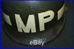 Original WW2 Korean War Era U. S. M1 MP Helmet, Front Seam, No Liner