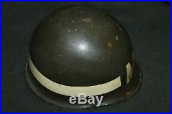 Original WW2 Korean War Era U. S. M1 MP Helmet, Front Seam, No Liner