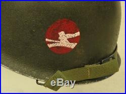 Original WW2/Korean War U. S. 84th Infantry Div. M1 Helmet The Railsplitters