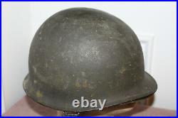 Original WW2/Korean War U. S. Army 5th I. D. Officer Painted M1 Helmet & Liner Set