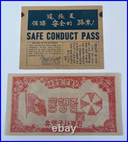 Original two(2) / Set of Korean War Safe Conduct Pass Certificate