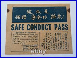 Original two(2) / Set of Korean War Safe Conduct Pass Certificate