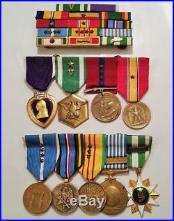 PURPLE HEART vtg us military medal korean war vietnam navy army marines ribbon