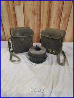 Pair Of Vintage WWII Korean War US Army Signal Corps Field Phone EE-8-B 1/2 Mile