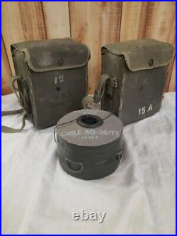 Pair Of Vintage WWII Korean War US Army Signal Corps Field Phone EE-8-B 1/2 Mile