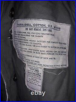 Parka Shell M-1948 US Army Dated 1951 Korean War Large
