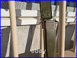 Post Korean War USMC 7 Checkered Plastic Handle Bayonet w USMC 8A1 PWH Scabbar