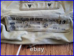 Post-WW2 & Korean War T-7 T-5 Irving Reserve Pack NOS Date Feb 1950