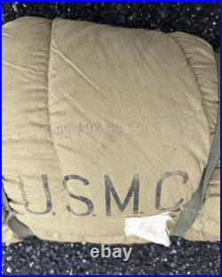 Post WW2 / Korean War USMC Rare Depot Goose Feather Sleeping Bag