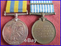 Queen's Korean War/U. N. Korea Medal pair. DAVIES/RASC/Royal Army Service Corps