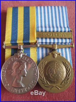 Queen's Korean War/U. N. Korea Medal pair. DUNNHILL/R. A. C. /Royal Armoured Corps