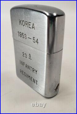 RARE 1950s KOREAN WAR CLEANCUT DRAGON MFG CO LIGHTER / 23 D INFANTRY / TOMAHAWKS