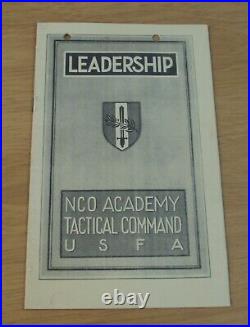 RARE 1951 US Army KOREAN WAR Leadership BookletNCO ACADEMY USFAAustria