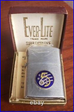 RARE EverLite Korean War Cigarette Lighter 5th Air Force / Seoul City Air Base
