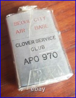 RARE EverLite Korean War Cigarette Lighter 5th Air Force / Seoul City Air Base