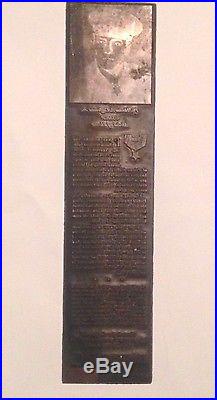 Rare Korean War Medal Of Honor Hector A Cafferata Printing Plate U. S War Bonds