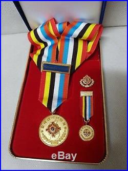 RARE KOREAN WAR VETERAN MEDAL Mini Order Badge With Case Korea Military Insignia