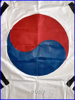 RARE ORIGINAL SOUTH KOREA KOREAN WAR BRING BACK FLAG 52 x 35 HUGE