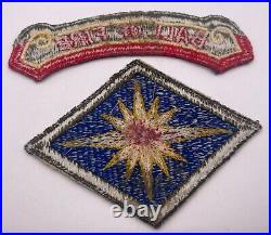 RARE ORIGINAL US ARMY 40th INFANTRY BALL OF FIRE PATCH & ARC KOREAN WAR ERA