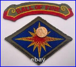 RARE ORIGINAL US ARMY 40th INFANTRY BALL OF FIRE PATCH & ARC KOREAN WAR ERA