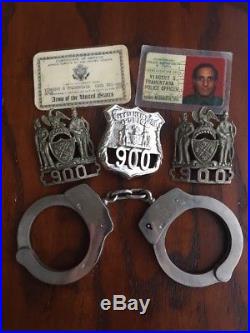 RARE Obsolete NYPD Police Badge Set Handcuffs, NYPD ID & Korean War Army ID