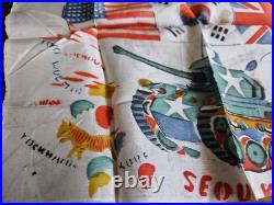 RARE Original KOREAN WAR Souvenir Silk RETURNED FROM HELL Handkerchief 13
